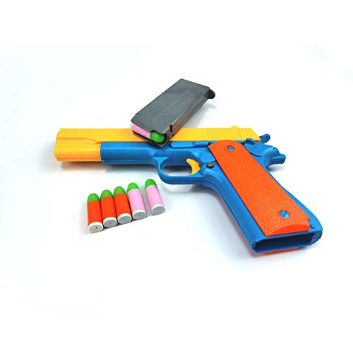 Toy Gun Colt 1911 Pistol with Magazine and Bullets, 1: 1 Size Blaster Gun Toy for Boy Gift , Training or Play