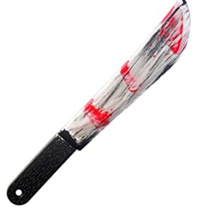 Bloody Butcher Knife-Fake Realistic Bloody Knife Prop Halloween Costume Knife for Zombie Costumes