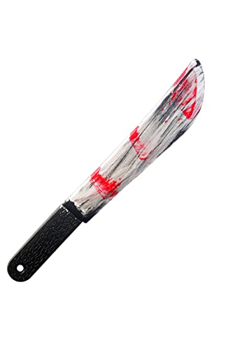 Bloody Butcher Knife-Fake Realistic Bloody Knife Prop Halloween Costume Knife for Zombie Costumes