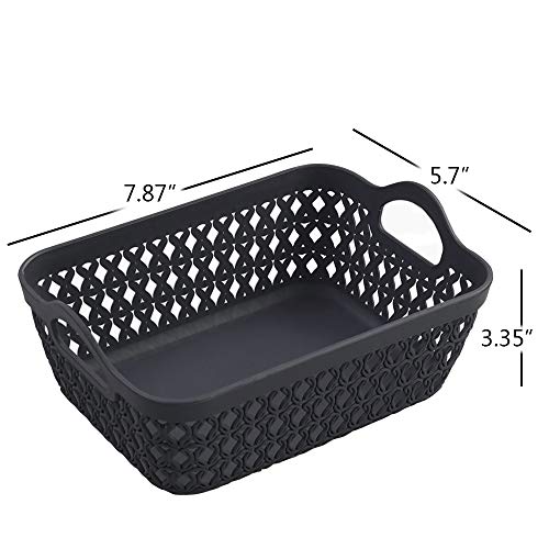 EudokkyNA Mini Grey Storage Basket Tray, 12-pack Plastic Storage Tray