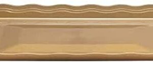 Kingzak Plastic Rectangular Wave Serving Tray - 18” x 12” | Gold | Pack of 1 (Model: 62961)