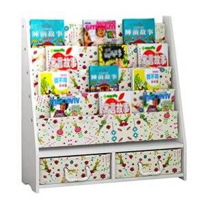 multilayer magazine rack newspaper holder book shelf storage rack with box freestanding display rack materials robust 83x28x87cm mumujin (color : b)