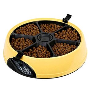 zzk automatic pet feeding bowl 6 cat meal time quantitative feeder dogs, cats and dogs intelligent automatic drink cups lcd display,a