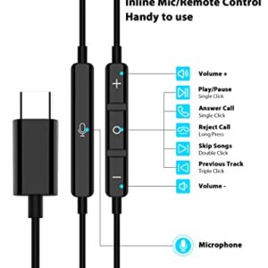 APETOO USB C Headphones for Samsung S22 S23 Ultra S21 S20 FE A53 Note 10 Plus,Magnetic USB Type C Earphones Wired Earbuds with Mic HiFi Stereo Noise Canceling for iPad Pro Pixel 7 6 Pro 6a 5 OnePlus 9