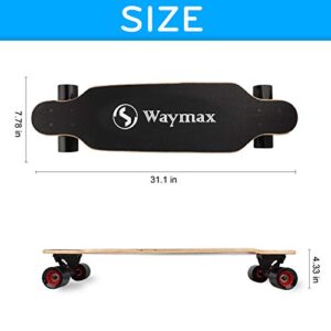 Longboard Skateboard Complete - 31 Inch Pro Small Longboard for Hybrid, Freestyle, Carving, Cruising and Downhill with All-in-one T-Tool