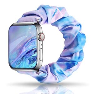 new adjustable tie dye band compatible with apple watch se series 7/6/5/4 40mm, scrunchie bands for apple watch se, soft elastic scrunchy wristbands replacement for iwatch 38mm series 3/2/1