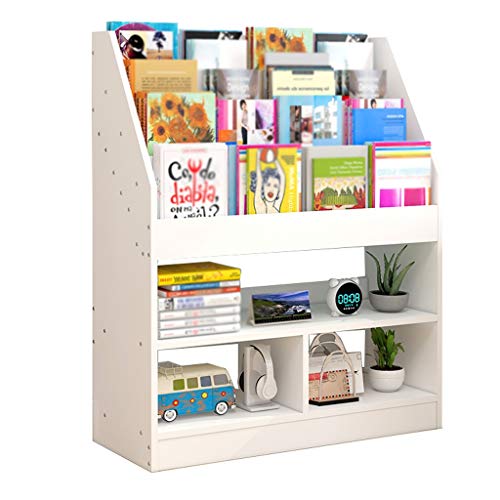 Freestanding Magazine Rack Newspaper Holder Multilayer Book Shelf Storage Rack Display Rack Materials Robust Office Home MUMUJIN (Color : White, Size : 80X30X100CM)