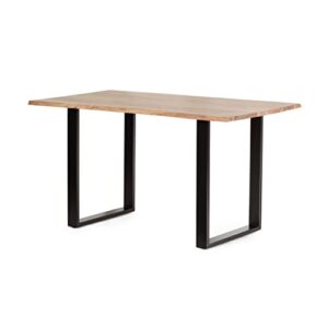 christopher knight home dining table, black + natural, 31d x 55w x 30h in