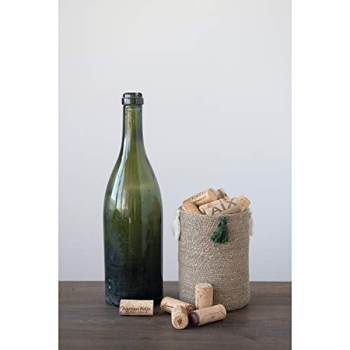 Creative Co-Op Hand-Woven Seagrass Bottle Holder Baskets, Green