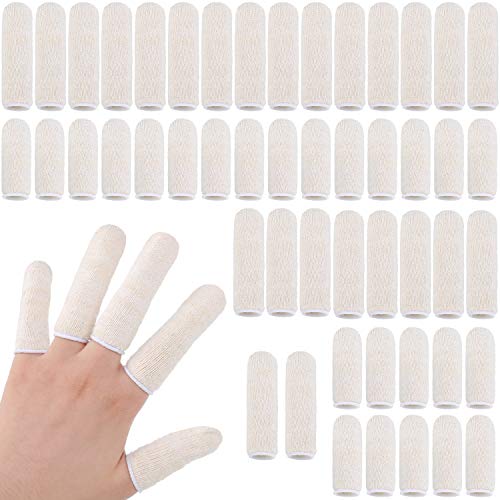 50 Pieces Finger Cots, Finger Toe Sleeves, Thumb Protector, Fingertips Protective, Cushion, Moisture-Wicking (Short 2 Inch and Long 3 Inch)