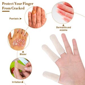 50 Pieces Finger Cots, Finger Toe Sleeves, Thumb Protector, Fingertips Protective, Cushion, Moisture-Wicking (Short 2 Inch and Long 3 Inch)