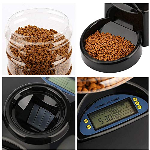 ZZK 5.5L Automatic Pet Feeder, Intelligent Automatic Feeder with Voice Message Recording and LCD Display, Large Intelligent Dog and Cat Food Bowl Dispenser,A