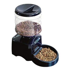 ZZK 5.5L Automatic Pet Feeder, Intelligent Automatic Feeder with Voice Message Recording and LCD Display, Large Intelligent Dog and Cat Food Bowl Dispenser,A