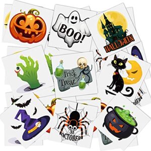 144 pieces halloween temporary kid adult halloween themed waterproof temporary stickers party decoration supplies for halloween party favor, treats, decor, goodie bag, 9 styles
