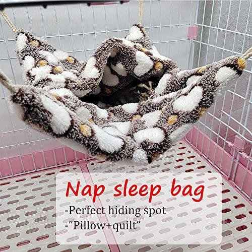 Oncpcare Envelope Shape Small Pet Hanging Nap Sack Sleep Bag Bed, Sugar Glider Cage Hammock, Guinea Pig Cage Accessories Bedding for Critter