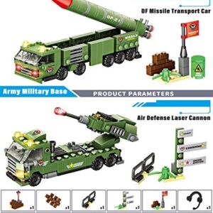 1162 Pieces Army Military Base Building Blocks Set, Army Combat Force Bricks Toy with Army Vehicle & Airplane, with Blocks Storage Box, Pretend War & Action Roleplay Toy Gift for Kids Boys Girls 6-12