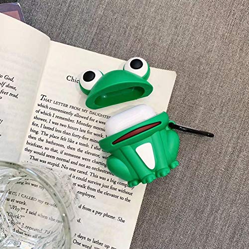 LKDEPO Silicone 3D Cartoon Airpods Case Keychain with Cute Cartoon Skin Design, Soft Silicone Protective Airpods Cover Compatible for Airpods 1/2 (Stylish Designer Designed for Boys and Girls) - Frog