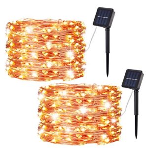 siyoo solar string lights outdoor 2 pack led solar powered fairy lights with 8 lighting modes waterproof decoration copper wire lights for garden patio gate yard party wedding indoor bedroom