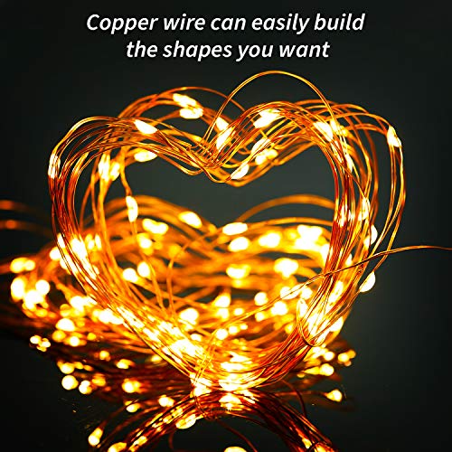 SIYOO Solar String Lights Outdoor 2 Pack LED Solar Powered Fairy Lights with 8 Lighting Modes Waterproof Decoration Copper Wire Lights for Garden Patio Gate Yard Party Wedding Indoor Bedroom