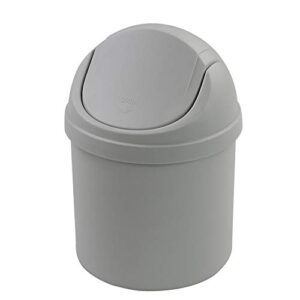 dynkona 2 l mini desktop waste bin, countertop garbage can with lid (grey)