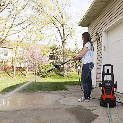 Stalwart Electric Powered Pressure Washer Electric Powered, 2000 PSI (Power Washer for Cleaning Driveways, Patios, Decks, Cars and More), Red