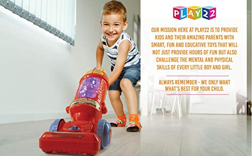 Play22 Kids Vacuum Cleaner Toy for Toddler with Lights & Sounds Effects & Ball-Popping Action - Pretend Play Toy Vacuum Cleaner for Toddler Best Gift for Boys and Girls, No Suction! Original