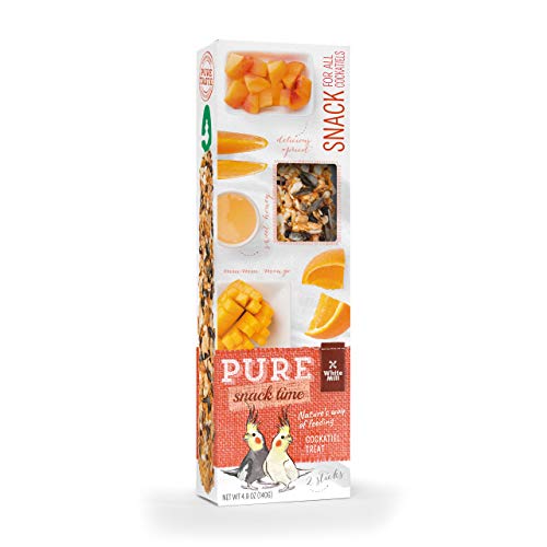 Witte Molen Pure Cockatiel Gourmet Seed Mixture and Sticks (Cockatiel, Cockatoo, Conure and Bourke Parrot) (Pure Seed Sticks Apricot Orange, Mango)