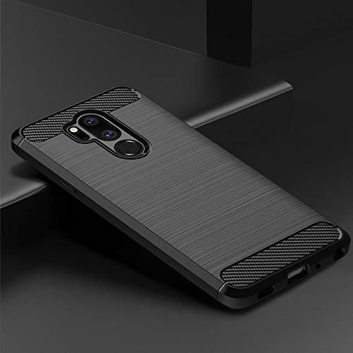 KEEPCA for LG G7 ThinQ Case,LG G7 Phone case,Slim Thin Soft Flexible TPU Rubber Gel Silicone Anti-Scratch Shockproof Carbon Fiber Protective Cases Cover for LG G7 ThinQ,Brushed Black