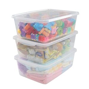 neadas 16 l clear plastic storage bin with lid, 6 packs