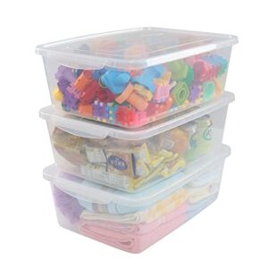 Neadas 16 L Clear Plastic Storage Bin with Lid, 6 Packs