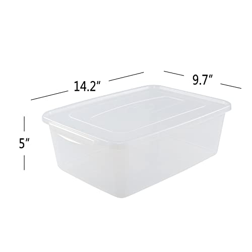 Neadas 16 L Clear Plastic Storage Bin with Lid, 6 Packs