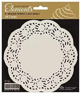 kingzak round paper lace doily- 6" | white | pack of 24