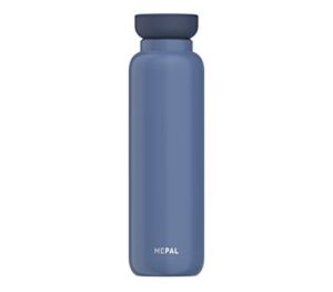 mepal, large insulated water bottle with lid, bpa free, nordic denim, holds 30 oz, 1 count