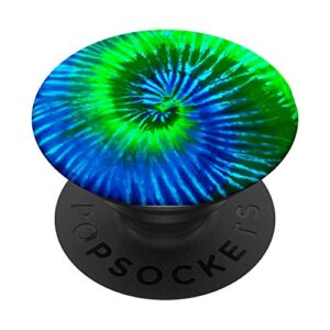 tie dye retro blue and green design popsockets swappable popgrip