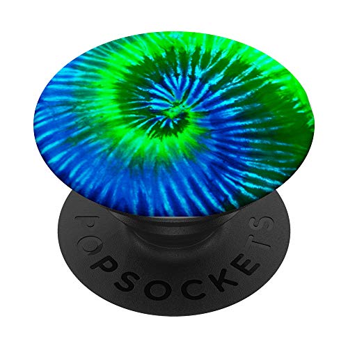 Tie Dye Retro Blue and Green Design PopSockets Swappable PopGrip