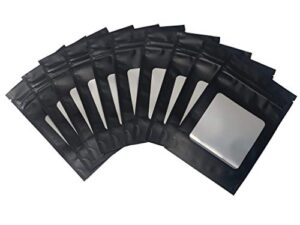 100 pieces 4x6 mylar odorless resealable foil pouch bag, food storage safe (matte black)