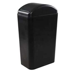 ucake 14 l garbage can with swing top, 3.5 gallon swing lid trash can, black