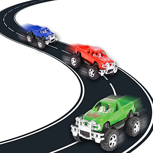 ArtCreativity 3 Inch Pull Back Mini Pickup Trucks for Kids, Set of 12, Pullback Racers in Assorted Colors, Birthday Party Favors for Boys & Girls, Goodie Bag Fillers, Small Carnival & Contest Prize