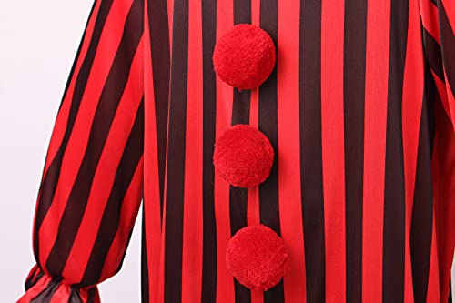 yolsun Clown Costume for Kids with Wig Scary Halloween Dress Up (10-12 Years) Red/Black