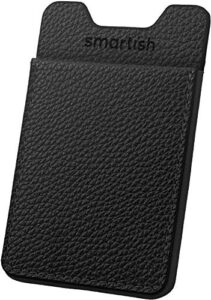smartish stick-on phone wallet - sidecar slim expandable credit card pocket - universal fit- iphone and android - black tie affair