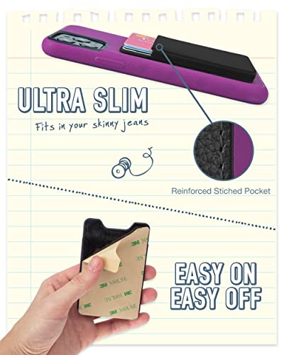 Smartish Stick-on Phone Wallet - Sidecar Slim Expandable Credit Card Pocket - Universal Fit- iPhone and Android - Black Tie Affair