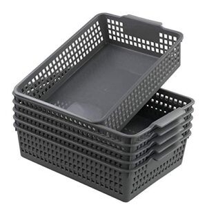 neadas rectangle plastic storage baskets, plastic paper baskets, 6-pack