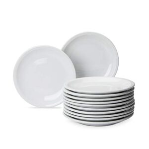 amazoncommercial 12-piece porcelain, 7 inch dessert plate set, white