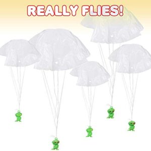 ArtCreativity Alien Paratroopers with Parachutes, Bulk Pack of 144, Vinyl Parachute Toys, Durable Plastic Guys Playset, Fun Parachute Party Favors, Goody Bag Stuffers, for Boys and Girls