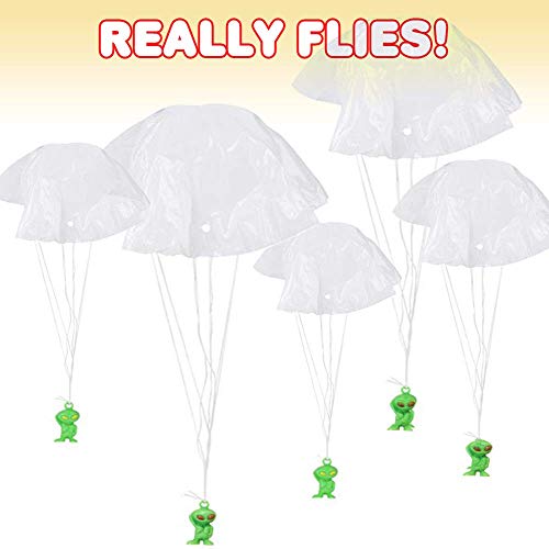 ArtCreativity Alien Paratroopers with Parachutes, Bulk Pack of 144, Vinyl Parachute Toys, Durable Plastic Guys Playset, Fun Parachute Party Favors, Goody Bag Stuffers, for Boys and Girls