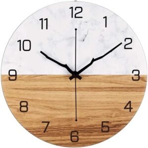 12 inch modern silent & non-ticking decorative wall clocks for living room home,office,school,bedroom,battery operated (02)