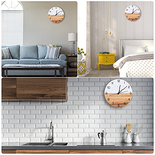 12 Inch Modern Silent & Non-Ticking Decorative Wall Clocks for Living Room Home,Office,School,Bedroom,Battery Operated (02)