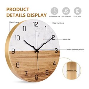 12 Inch Modern Silent & Non-Ticking Decorative Wall Clocks for Living Room Home,Office,School,Bedroom,Battery Operated (02)