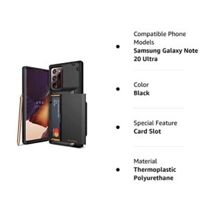 VRS DESIGN Damda Glide Pro for Galaxy Note 20 Ultra, with [4 Cards] [Semi Auto] Premium Sturdy Credit Card Slot Wallet for Samsung Galaxy Note 20 Ultra 5G Case 6.9 inch(2020) Black