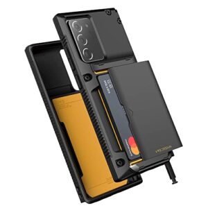 VRS DESIGN Damda Glide Pro for Galaxy Note 20 Ultra, with [4 Cards] [Semi Auto] Premium Sturdy Credit Card Slot Wallet for Samsung Galaxy Note 20 Ultra 5G Case 6.9 inch(2020) Black